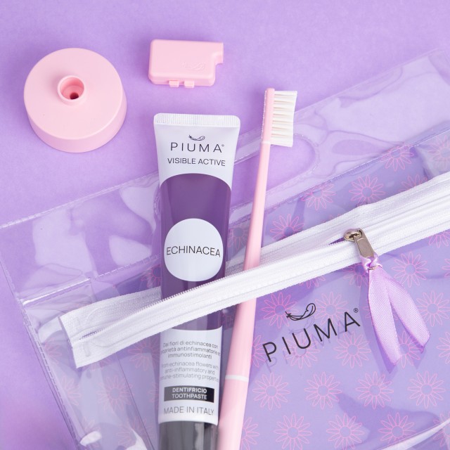 PIUMA GIFT SET ECHINACEA BABY PINK ΟΔΟΝΤΟΚΡΕΜΑ 75 ml & ΟΔΟΝΤΟΒΟΥΡΤΣΑ & ΒΑΣΗ ΟΔΟΝΤΟΒΟΥΡΤΣΑΣ