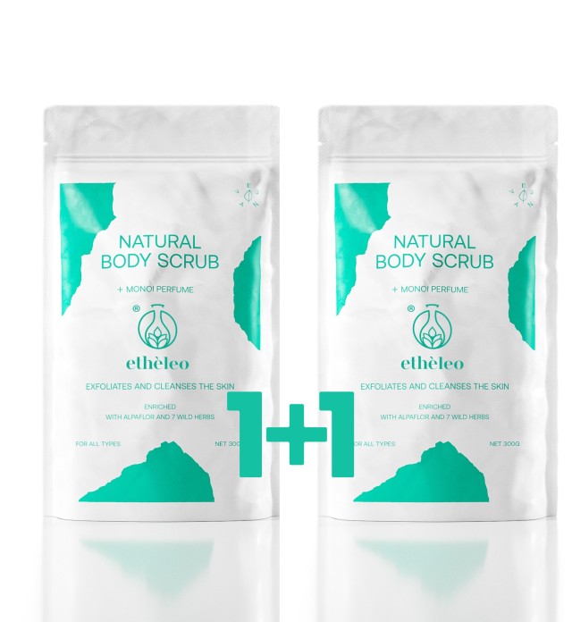 ETHELEO NATURAL BODY SCRUB MONOI 300mL 1+1