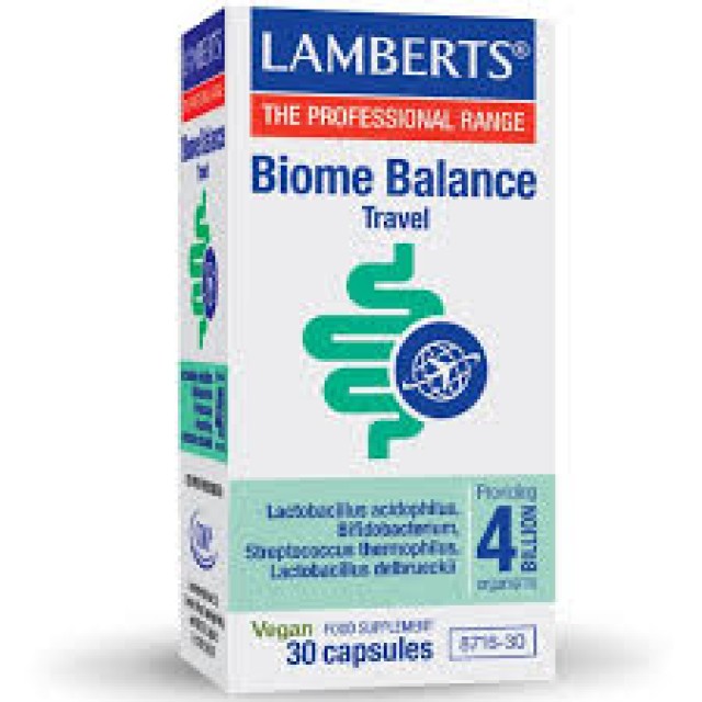 LAMBERTS BIOME BALANCE TRAVEL 4 BILLION 30 CAPSULES VEGAN