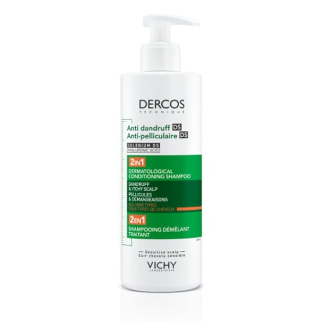 VICHY DERCOS ANTI DANDRUFF DS 2IN1 CONDITIONING SHAMPOO ALL HAIR TYPES 390ml