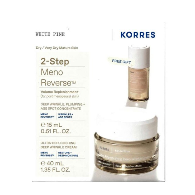 KORRES WHITE PINE 2-STEP MENO REVERSE ULTRA REPLENISHING DEEP WRINKLE CREAM 50ml+VOLUME REPLENISHMEN