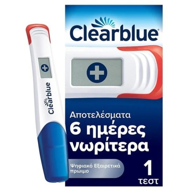 CLEARBLUE ΤΕΣΤ ΕΓΚΥΜΟΣΥΝΗΣ ΨΗΦΙΑΚΟ ΕΞΑΙΡΕΤΙΚΑ ΠΡΩΙΜΗ ΑΝΙΧΝΕΥΣΗ 6 ΗΜ. ΝΩΡΙΤΕΡΑ 1 ΤΕΣΤ