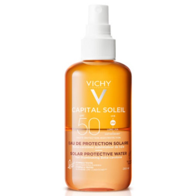 VICHY ΑΝΤΗΛΙΑΚΟ CAPITAL SOLEIL ΝΕΡΟ SPRAY SPF50 ΛΑΜΠΕΡΟ ΜΑΥΡΙΣΜΑ 200ML