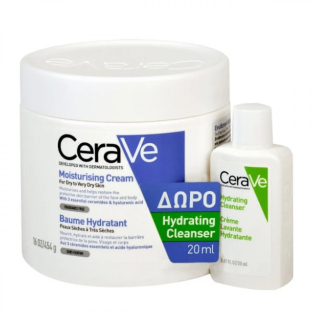 CERAVE SET MOISTURISING CREAM 454gr & ΔΩΡΟ HYDRATING CLEANSER 88ML