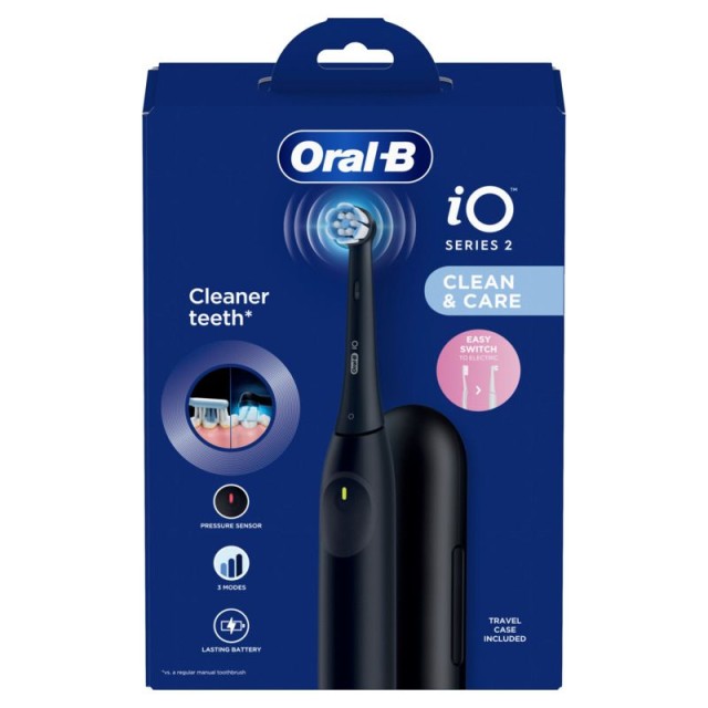 ORAL-B ΗΛΕΚΤΡΙΚΗ ΟΔΟΝΤΟΒΟΥΡΤΣΑ iO2 BLACK + ΘΗΚΗ ΤΑΞΙΔΙΟΥ