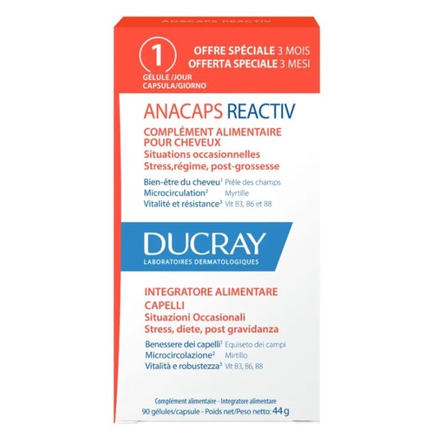 DUCRAY ANACAPS REACTIV 1 MONTH FREE 90 CAPS