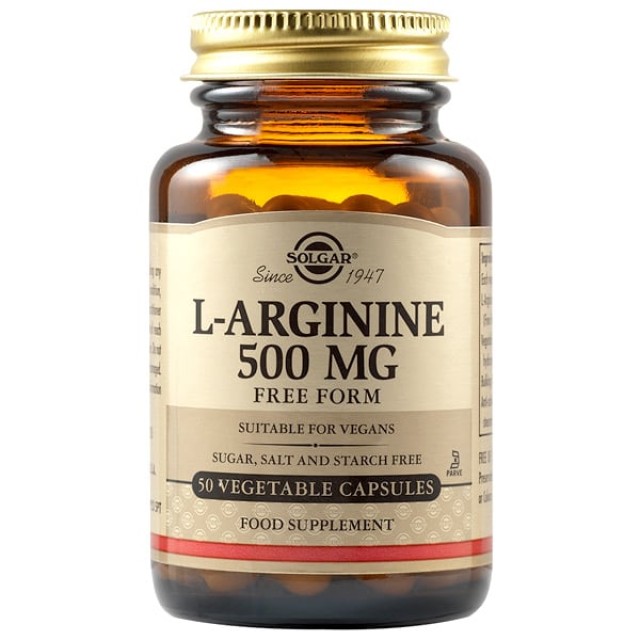 SOLGAR L-ARGININE 500MG VEGICAPS 50S