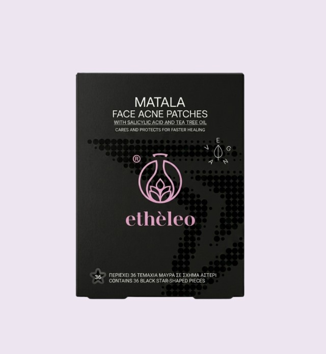 ETHELEO MATALA FACE ACNE PATCHES WITH SALICYC ACID AND TEA TREE OIL 36 BLACK STR STAARS
