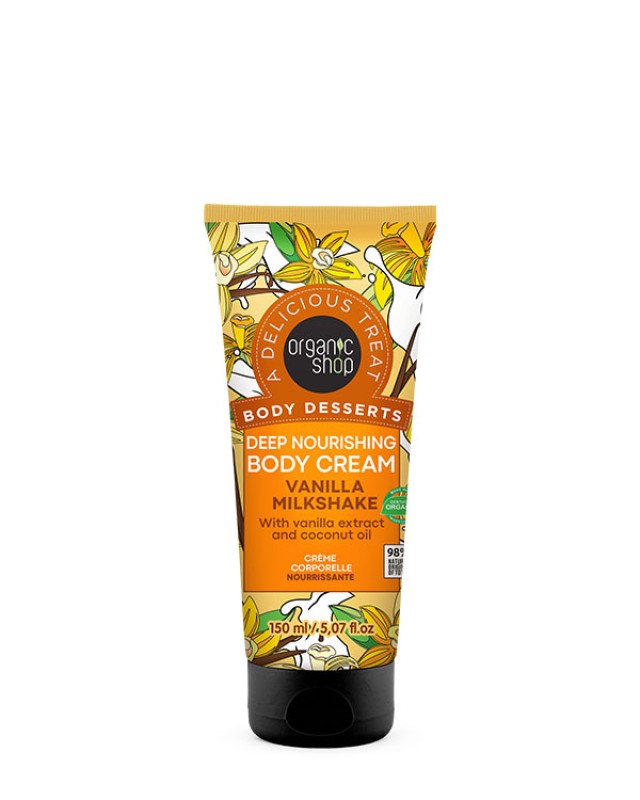 ORGANIC SHOP BODY DESSERTS DEEP NOURISHING BODY CREAM VANILLA MILKSHAKE 150mL