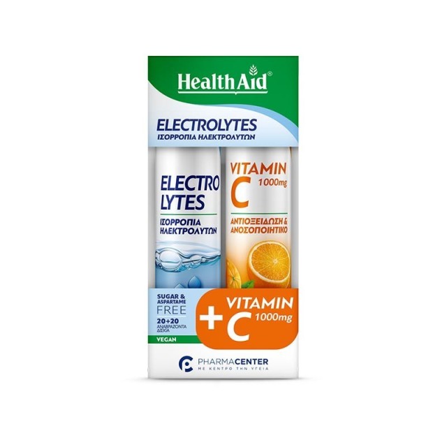 HEALTH AID PROMO ELECTROLYTES 20 ΑΝΑΒΡΑΖΟΝΤΑ ΔΙΣΚΙΑ & ΔΩΡΟ VIT C 1000MG 20TABS