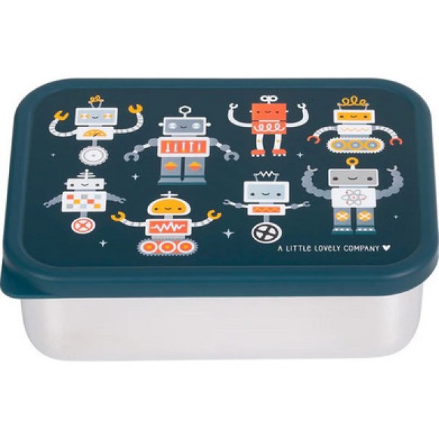 A LITTLE LOVELY COMPANY ΔΟΧΕΙΟ ΦΑΓΗΤΟΥ ΑΝΟΞΕΙΔΩΤΟ ROBOTS 900ML