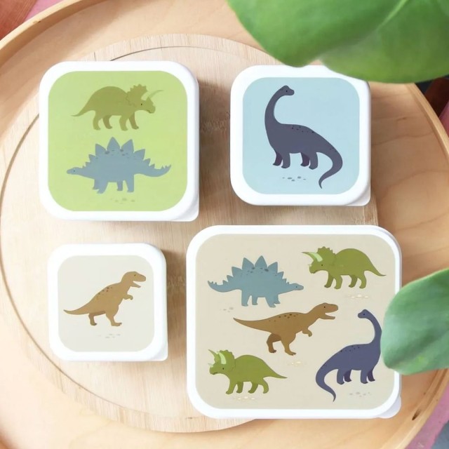 Α LITTLE LOVELY COMPANY ΦΑΓΗΤΟΔΟΧΕΙΑ(ΣΕΤ 4 ΤΜΧ) DINOSAURS