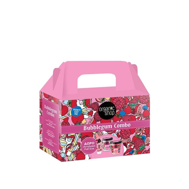 ORGANIC SHOP  BUBBLEGUM COMBO KIT (BODY SCRUB SWEET LOLLIPOP 450ML & BODY CREAM FLUFFY MARSHMALLOW 4