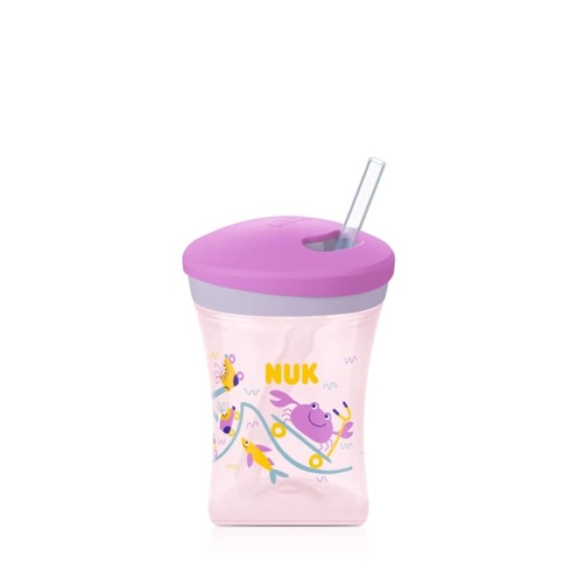 NUK ΠΟΤΗΡΙ EVOLUTION ACTIOΝ ΜΕ ΚΑΛΑΜΑΚΙ 12ΜΗΝΩΝ+ 230ML ΜΩΒ