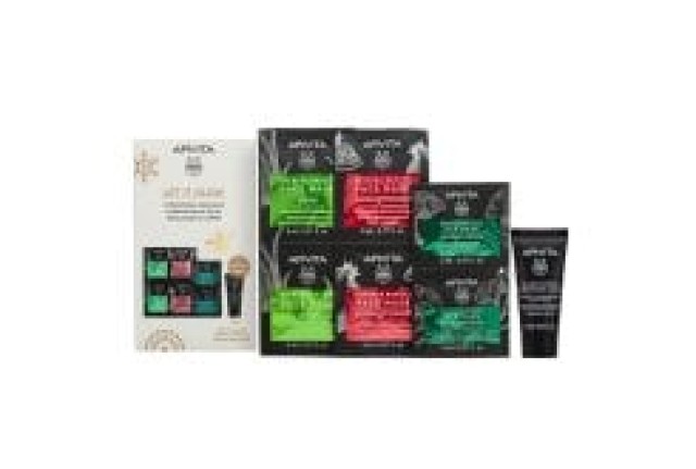 APIVITA LET IT GLOW ΠΑΚΕΤΟ EXPRESS MASK HYDRATION AND RADIANCE & ΔΩΡΟ CLEANSING GEL BLACK DETOX 15mL