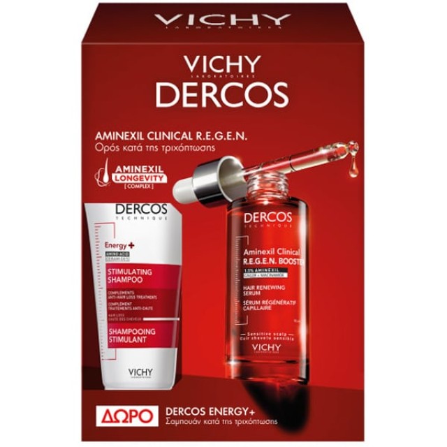 VICHY DERCOS AMINEXIL CLINICAL R.E.G.E.N. BOOSTER 90mL & DERCOS AMINEXIL ENERGY + SHAMPOO 50mL 