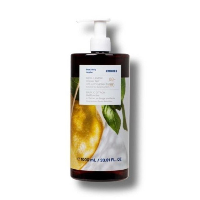 KORRES BAS LEMON SHOWER GEL 1L