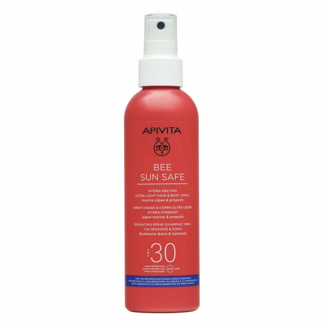 APIVITA BEE SUN SAFE ΕΝΥΔΑΤΙΚΟ SPRAY ΕΛΑΦΡΙΑΣ ΥΦΗΣ ΓΙΑ ΠΡΟΣΩΠΟ & ΣΩΜΑ SPF30 200ML