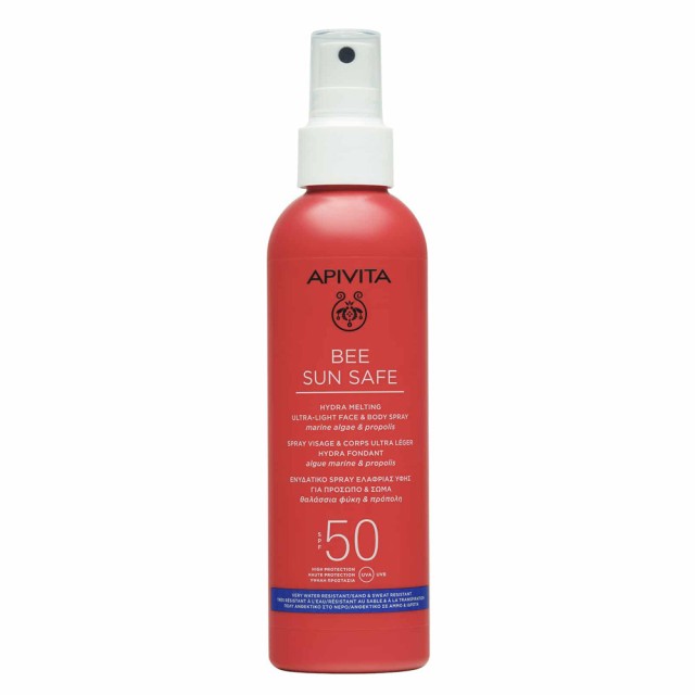 APIVITA ΑΝΤΗΛΙΑΚΟ BEE SUN SAFE ΕΝΥΔΑΤΙΚΟ SPRAY ΕΛΑΦΡΙΑΣ ΥΦΗΣ ΓΙΑ ΠΡΟΣΩΠΟ & ΣΩΜΑ SPF50 200ML