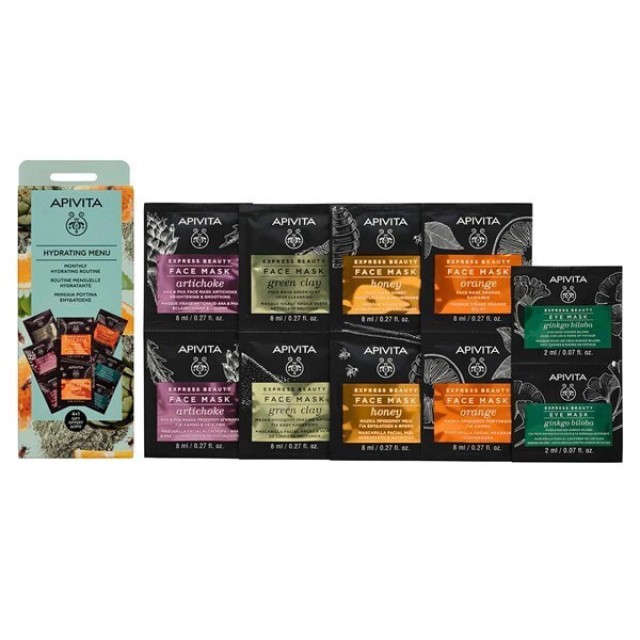APIVITA HYDRATING MENU MASKS ΜΗΝΙΑΙΑ ΡΟΥΤΙΝΑ ΕΝΥΔΑΤΩΣΗΣ 4+1 ΔΩΡΟ