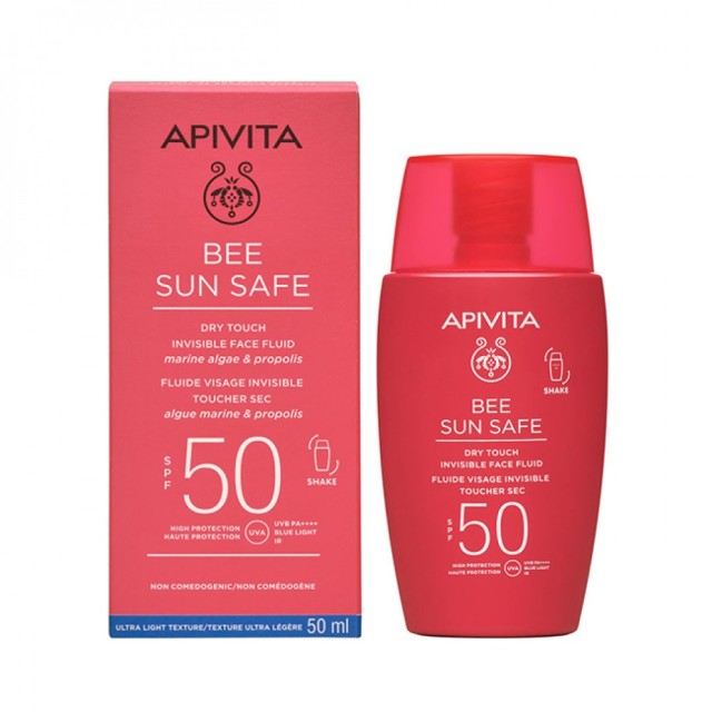 APIVITA ΑΝΤΗΛΙΑΚΟ BEE SUN SAFE ΛΕΠΤΟΡΡΕΥΣΤΗ ΚΡΕΜΑ ΠΡΟΣΩΠΟΥ-DRY TOUCH SPF50 50ML