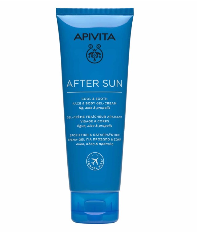 APIVITA TRAVEL SIZE AFTER SUN ΔΡΟΣΙΣΤΙΚΗ & ΚΑΤΑΠΡΑΫΝΤΙΚΗ ΚΡΕΜΑ-GEL ΠΡΟΣΩΠΟ & ΣΩΜΑ 100ML