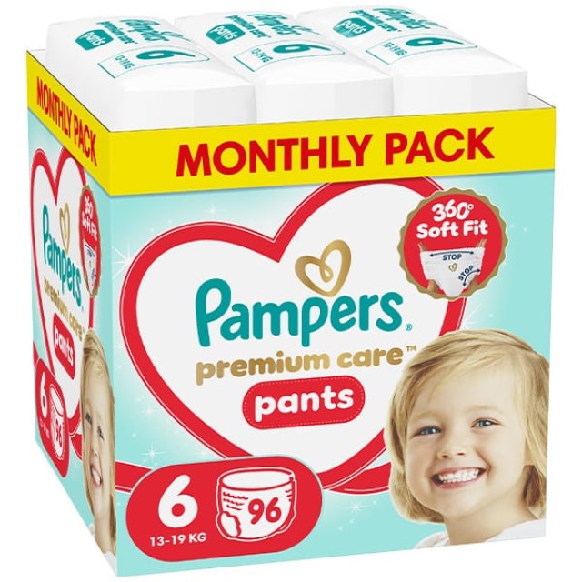 PAMPERS PREMIUM PANTS ΜΕΓΕΘΟΣ 6 (15+Kg ) MEGA PACK 96 τμχ