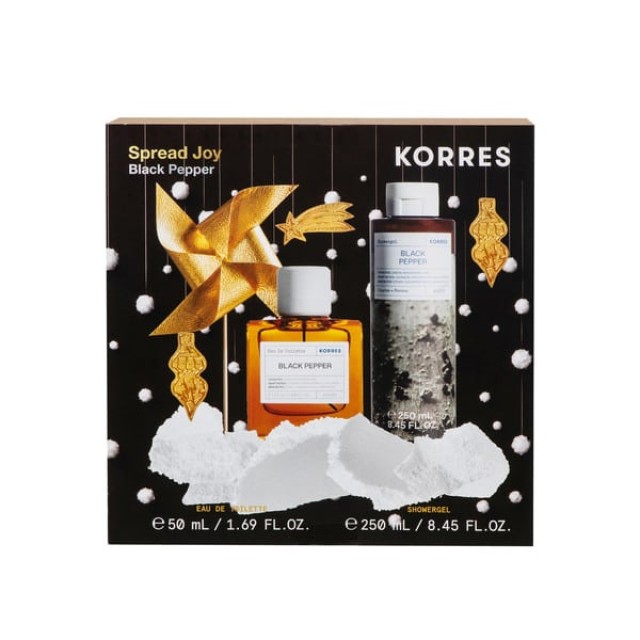 KORRES SET BLACK PEPPER EAU DE TOILETTE 50ML & BLACK PEPPER SHOWERGEL 250ML