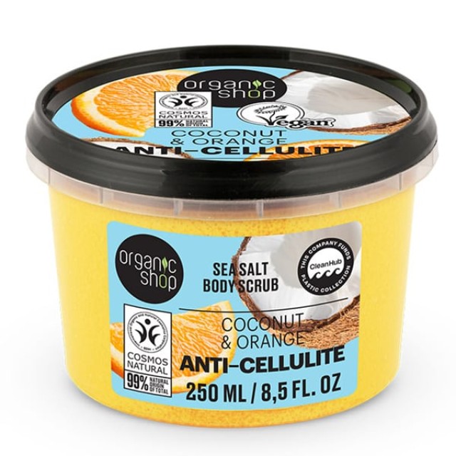 ORGANIC SHOP ANTI-CELLULITE SEA SALT BODY SCRUB COCONUT & ORANGE  250ML