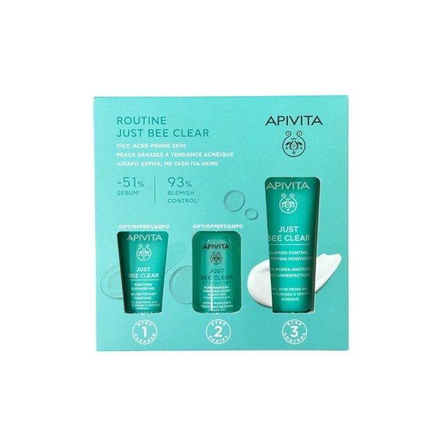 APIVITA ROUTINE JUST BEE CLEAR ΚΡΕΜΑ ΚΑΤΑ ΤΩΝ ΑΤΕΛΕΙΩΝ 40ML ΜΕ ΔΩΡΟ ΤΖΕΛ ΚΑΘΑΡΙΣΜΟΥ ΚΑΙ ΛΟΣΙΟΝ