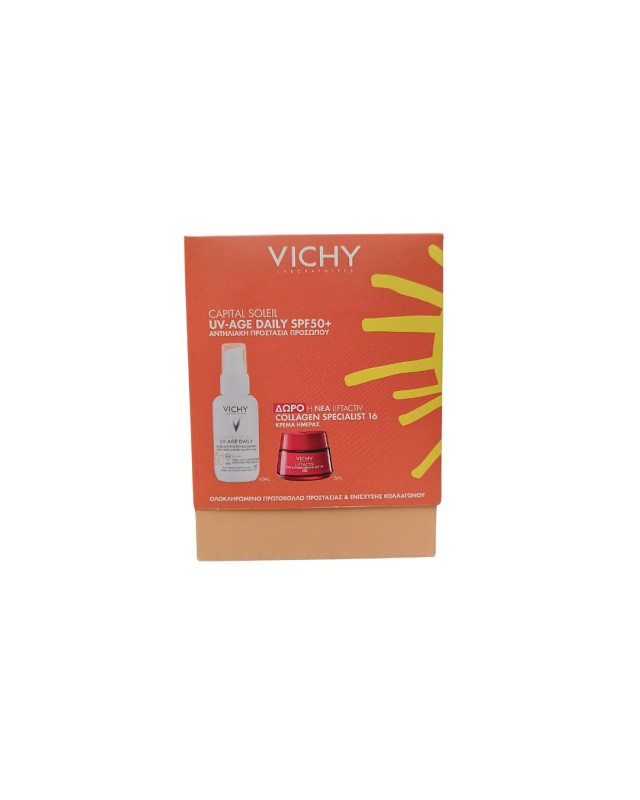 VICHY ΑΝΤΗΛΙΑΚΟ PROMO CAPITAL SOLEIL UV-AGE DAILY SPF50+ 50ML & ΔΩΡΟ VICHY LIFTACTIV COLLAGEN SPECIA