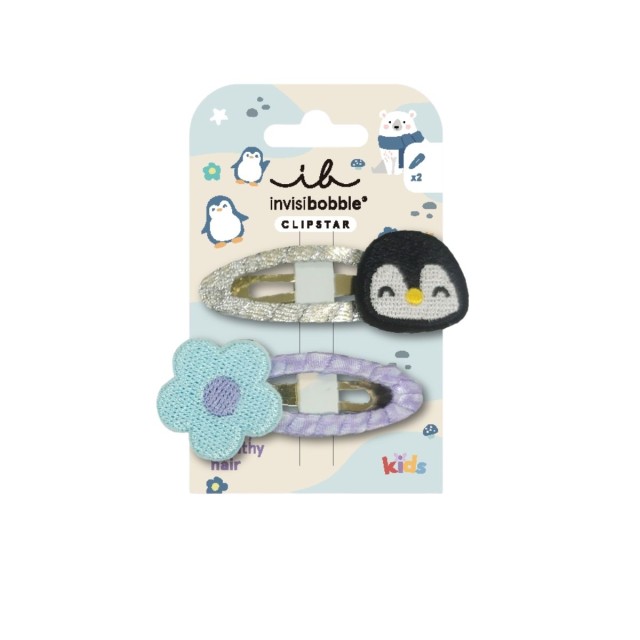 INVIDIBOBBLE SNAP CLIP KIDS POLAR PENGUIN 2PC