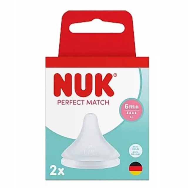 NUK ΘΗΛΗ PERFECT MATCH ΣΙΛΙΚΟΝΗΣ FLOW CONTROL 2/ΤΕΜ.