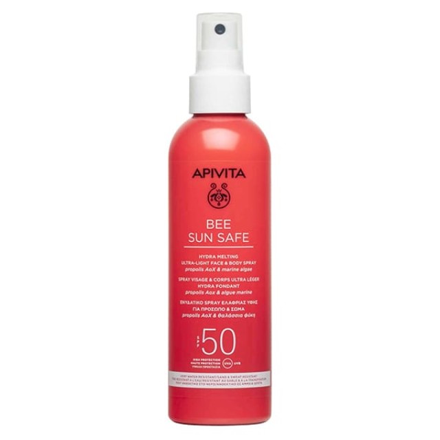 APIVITA ΑΝΤΗΛΙΑΚΟ BEE SUN SAFE ΕΝΥΔΑΤΙΚΟ SPRAY ΕΛΑΦΡΙΑΣ ΥΦΗΣ ΓΙΑ ΠΡΟΣΩΠΟ & ΣΩΜΑ SPF50 200ML