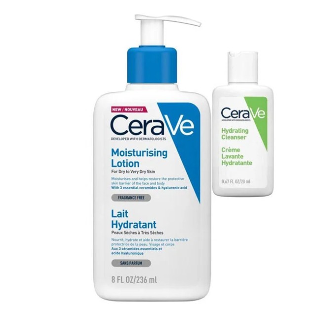 CERAVE MOISTURZING LOTION 236mL + ΔΩΡΟ HYDRATING CLEANSER 20mL