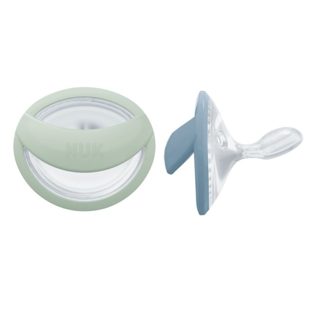 NUK ΨΕΥΔΟ/ΤΡΟ ΣΙΛΙΚ.PERFECT MATCH ΜΕΓ.1 2/ΤΕΜ ΘΗΚΗ GREEN/BL