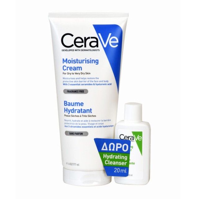 CERAVE MOISTURISING CREAM 177ml+HYDRATING CLEANSER 20ml ΔΩΡΟ