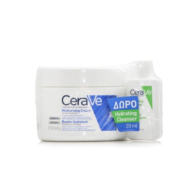 CERAVE MOISTURISING CREAM 340g+ HYDRATING CLEANSER 20mlΔΩΡΟ