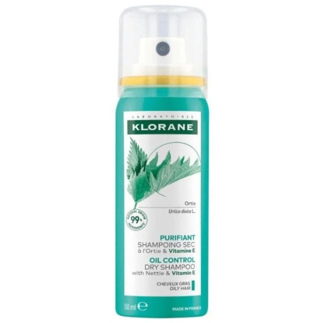 KLORANE ORTIE DRY SHAMPOO ΞΗΡΟ ΣΑΜΠΟΥΑΝ ΜΕ ΤΣΟΥΚΝΙΔΑ & ΒΙΤΑΜΙΝΗ Ε ΓΙΑ ΛΙΠΑΡΑ ΜΑΛΛΙΑ 50ml