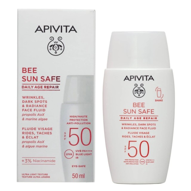 APIVITA ΑΝΤΗΛΙΑΚΟ BEE SUN SAFE ΛΕΠΤΟΡΡΕΥΣΤΗ ΚΡΕΜΑ ΠΡΟΣΩΠΟΥ- DRY TOUCH SPF50 ΚΑΤΑ ΤΩΝ ΠΑΝΑΔΩΝ & ΤΩΝ Ρ