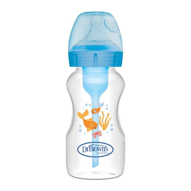 DR BROWNS ΜΠΙΜΠΕΡΟ ΠΛΑΣΤΙΚΟ OPTIONS+ 270 ML ΜΠΛΕ