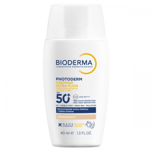 BIODERMA ΑΝΤΗΛΙΑΚΟ XDEFENSE ULTRAFLUID ΤΕΙΝΤΕ SHADE 01 SPF50+ 40ml