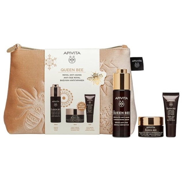 APIVITA PROMO QUEEN BEE SERUM 30mL & ΔΩΡΟ LIGHT CREAM 15mL & ΔΩΡΟ EYE CREAM 5mL