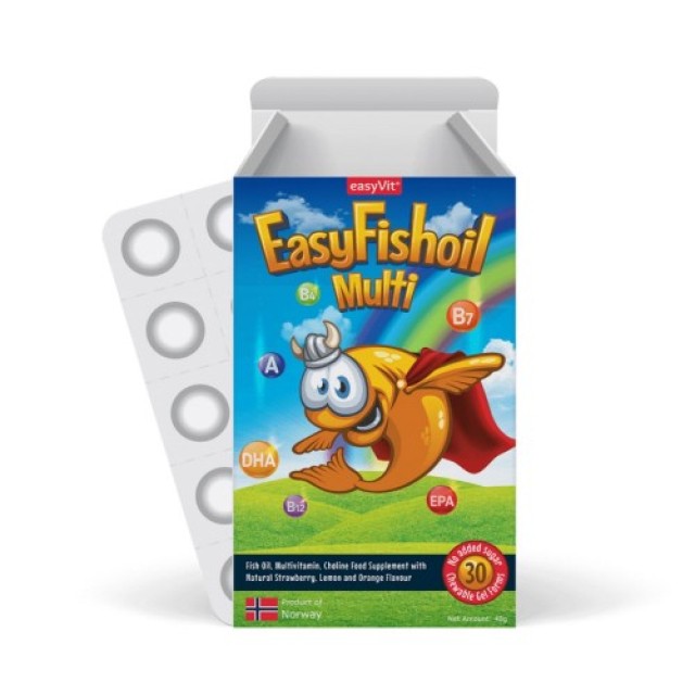 EASYVIT EASYFISHOIL ΠΟΛΥΒΙΤΑΜΙΝΗ 30 ΜΑΣΩΜΕΝΑ ΖΕΛΕΔΑΚΙΑ