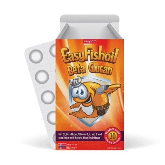 EASYVIT EASYFISHOIL Β- ΓΛΥΚΑΝΗ 30 ΜΑΣΩΜΕΝΑ ΖΕΛΕΔΑΚΙΑ
