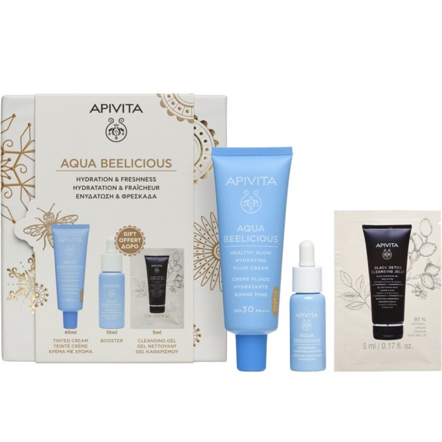 APIVITA AQUA BEELICIOUS ΠΑΚΕΤΟ TINTED CREAM SPF 30 40mL & ΔΩΡΟ  REFRESHING HYDRATING BOOSTER 10mL & 
