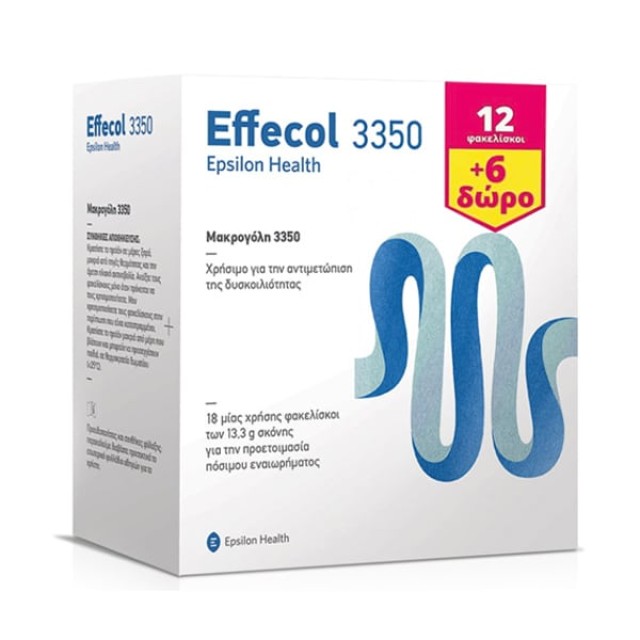 EPSILON HEALTH EFFECOL 3350 12 φακελίσκοι + 6 φακ. Δώρο