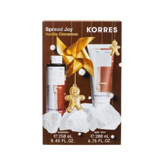 KORRES SET VANILLA CINNAMON SHOWERGEL 250ML & VANILLA CINNAMON BODYMILK 200ML
