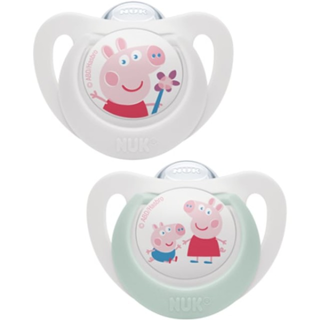 NUK ΠΙΠΙΛΑ ΣΙΛΙΚΟΝΗΣ STAR PEPPA PIG 0-6M x2