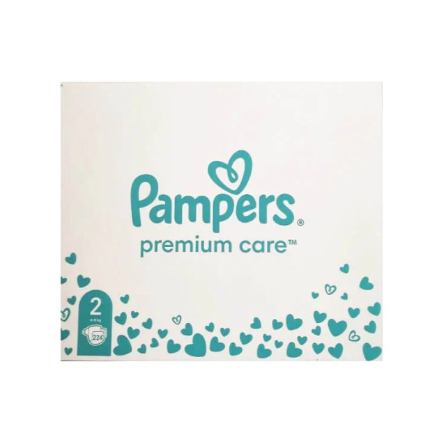 PAMPERS PREMIUM CARE ΜΕΓΕΘΟΣ 2 (4-8 Kg) MEGA PACK 224 τμχ